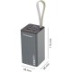 Повербанк (Power Bank) Wozinsky K65+, 30000 mAh, Сірий