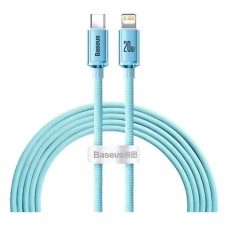 USB кабель Baseus CAJY001403 Crystal Shine Apple iPhone SE 2022, iPhone 14 Pro Max, iPhone 14 Plus, iPhone 14 Pro, iPhone 14, iPhone 13 Pro, iPhone 13 Mini, iPhone 13, iPhone 13 Pro Max, iPhone 12 Mini, Lightning, 2.0 м., Синій
