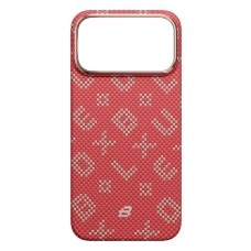 Чехол Apple iPhone 17 Pro, Blueo Gilded Tactile Woven, MagSafe, Красный