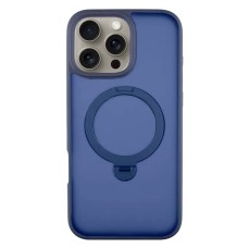 Чохол Apple iPhone 17, Epik Metal Buttons HQ Ring, Dark Blue, MagSafe, Синій