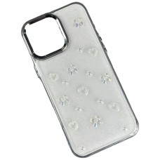 Чехол Apple iPhone 11, Shiny Crystal Colored Bow, Hearts and Bows, Рисунок