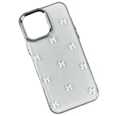 Чохол Apple iPhone 12 Pro Max, Shiny Crystal Colored Bow, White Bows, Малюнок