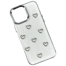 Чохол Apple iPhone 12, iPhone 12 Pro, Shiny Crystal Colored Bow, Hearts, Малюнок