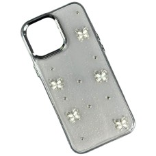 Чохол Apple iPhone 12, iPhone 12 Pro, Shiny Crystal Colored Bow, Butterflies, Малюнок