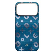 Чехол Apple iPhone 17 Pro Max, Blueo Gilded Tactile Woven, MagSafe, Синий