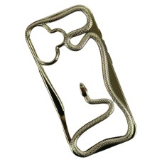 Чехол Apple iPhone 15 Pro Max, Soft Snake, Золотой