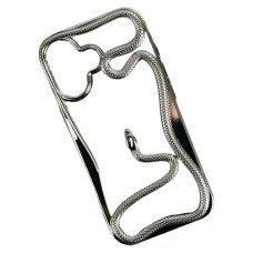 Чехол Apple iPhone 15 Pro, Soft Snake, Серебряный