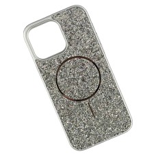 Чохол Apple iPhone 12, iPhone 12 Pro, Swarovski Diamonds, MagSafe, Срібний