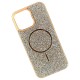 Чохол Apple iPhone 15, Swarovski Diamonds, MagSafe, Помаранчевий