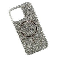 Чохол Apple iPhone 16, Swarovski Diamonds, MagSafe, Срібний