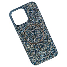 Чохол Apple iPhone 13 Pro Max, Swarovski Diamonds, MagSafe, Синій