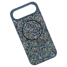 Чехол Apple iPhone 17 Air, Swarovski Diamonds, MagSafe, Синий