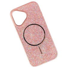 Чехол Apple iPhone 17, Swarovski Diamonds, MagSafe, Розовый