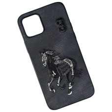 Чохол Apple iPhone 12, iPhone 12 Pro, Teddy Bear Embroidered, Помаранчевий
