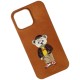Чохол Apple iPhone 13, Teddy Bear Embroidered, Помаранчевий