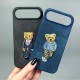 Чохол Apple iPhone 13, Teddy Bear Embroidered, Помаранчевий