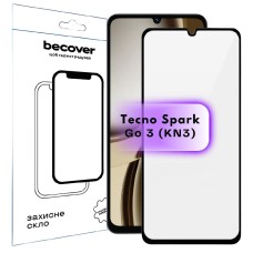 Захисне скло Tecno Spark Go 3, BeCover, Чорний