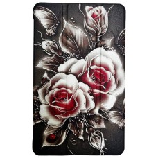 Чохол-книжка Samsung Galaxy Tab A11, BeCover Smart, Black Rose, Малюнок
