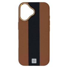 Чохол Apple iPhone 16, Rally, Brown-Black, MagSafe, Коричневий