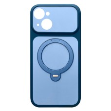 Чохол Apple iPhone 14, Ummi Full Camera HQ Ring, Navy Blue, MagSafe, Синій