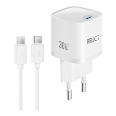 Сетевое зарядное устройство Relict JetMini, с кабелем, Type-C, Белый