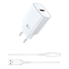 Сетевое зарядное устройство Wiwu G006 Essen Apple iPhone SE 2022, iPhone 14 Pro Max, iPhone 14 Plus, iPhone 14 Pro, iPhone 14, iPhone 13 Pro, iPhone 13 Mini, iPhone 13, iPhone 13 Pro Max, iPhone 12 Mini, iPhone 12 Pro Max, iPhone 12 Pro, с кабелем, Lightn