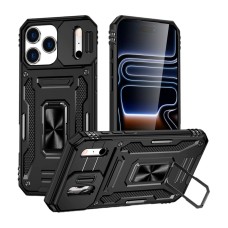 Чохол Apple iPhone 17 Pro Max, Epik Camshield Army Ring, Чорний