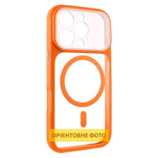 Чохол Apple iPhone 16 Pro, GETMAN Moon Clear, MagSafe, Помаранчевий